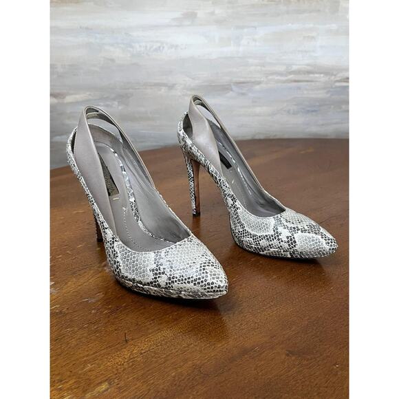 BCBG Maxazria Womens Leather Snake Print 5" Heels Size 6 Stilettos - Picture 5 of 5